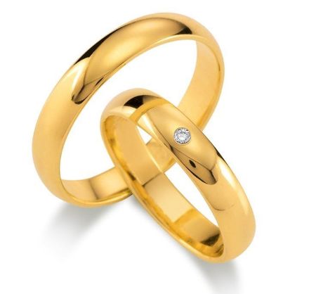Gifteringer i gult gull 9kt, 4 mm.GETTMANN - 1110340 Gifteringer i gult gull 9kt, 4 mm.GETTMANN - 1110340