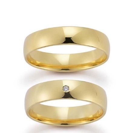 Gifteringer i gult gull 14 kt, 5 mm. GERSTNER - 28070 Gifteringer i gult gull 14 kt, 5 mm. GERSTNER - 28070