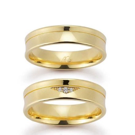 Gifteringer i gult gull 14 kt, 5.5 mm. GERSTNER - 28073 Gifteringer i gult gull 14 kt, 5.5 mm. GERSTNER - 28073