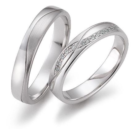 Gifteringer i hvitt gull 14 kt, 5 mm. GERSTNER - 28045 Gifteringer i hvitt gull 14 kt, 5 mm. GERSTNER - 28045