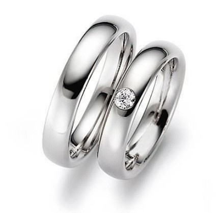 Gifteringer i hvitt gull 14 kt, 4.5 mm. GERSTNER - 26144 Gifteringer i hvitt gull 14 kt, 4.5 mm. GERSTNER - 26144