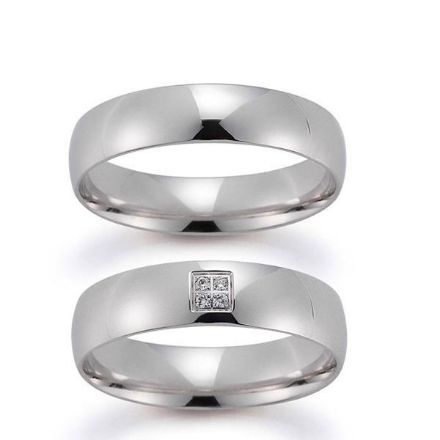 Gifteringer i hvitt gull 14 kt, 5 mm. GERSTNER - 28064 Gifteringer i hvitt gull 14 kt, 5 mm. GERSTNER - 28064