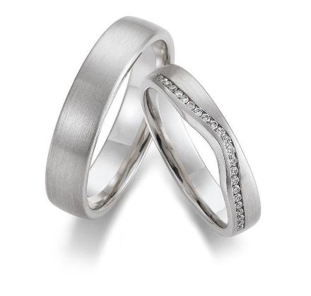 Gifteringer i hvitt gull 14 kt, 4 mm. GERSTNER - 28503 Gifteringer i hvitt gull 14 kt, 4 mm. GERSTNER - 28503