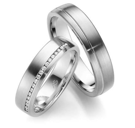 Gifteringer i hvitt gull 14 kt, 5 mm. GERSTNER - 28543 Gifteringer i hvitt gull 14 kt, 5 mm. GERSTNER - 28543