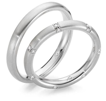 Gifteringer i hvitt gull 14 kt, 3 mm. GERSTNER - 28612 Gifteringer i hvitt gull 14 kt, 3 mm. GERSTNER - 28612