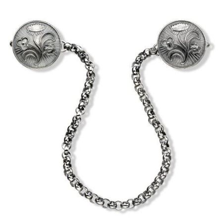 Sjalsknapp, oksydert. Nordlandssølv - 638 Sjalsknapp, oksydert. Nordlandssølv - 638