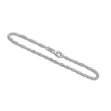 Armbånd gull. SINGAPORE mønster i hvitt gull 14 kt, 18 cm/2,2 mm - 18HV2218 Armbånd gull. SINGAPORE mønster i hvitt gull 14 kt, 18 cm/2,2 mm - 18HV2218