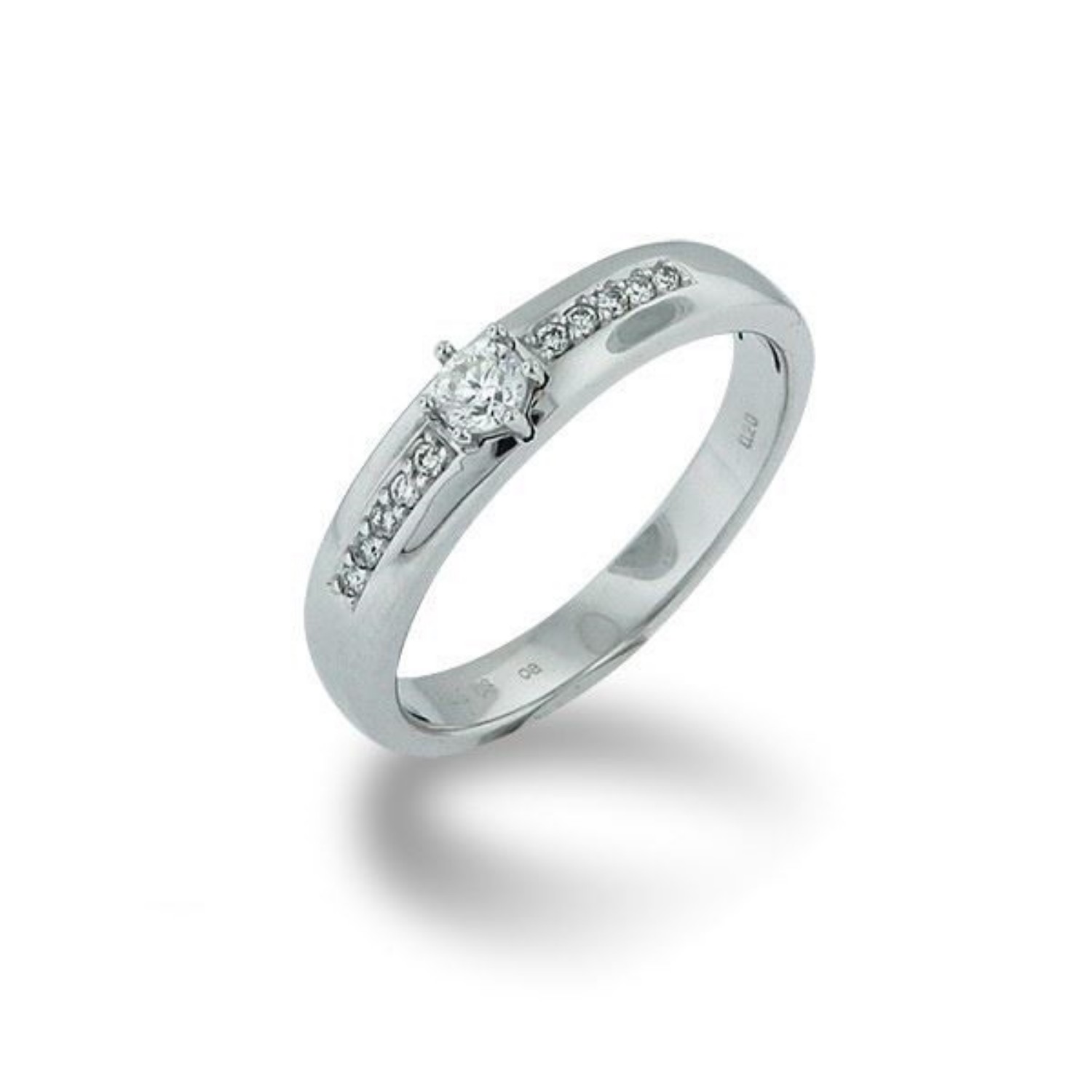 Diamantring i hvitt gull med 0.20 ct TW-SI-109900201