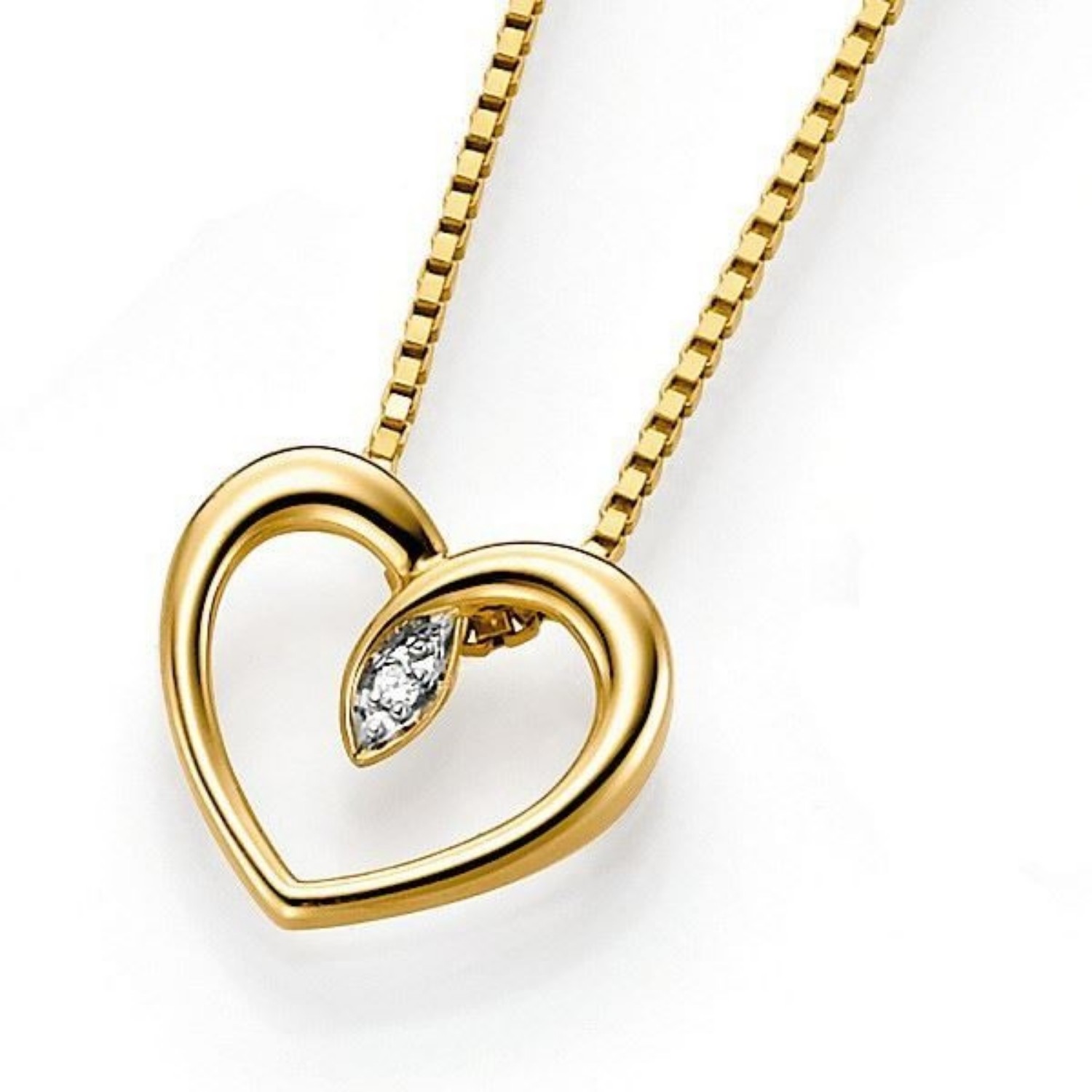 Gullsmykke i 14 kt med en diamant (liten)-6482992