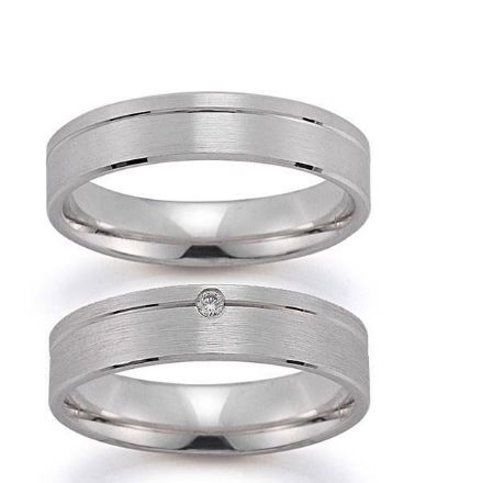 Gifteringer i hvitt gull 14 kt, 5 mm. GERSTNER - 20036 Gifteringer i hvitt gull 14 kt, 5 mm. GERSTNER - 20036