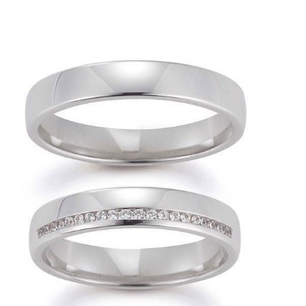 Gifteringer i hvitt gull 14 kt, 4 mm. GERSTNER - 20080 Gifteringer i hvitt gull 14 kt, 4 mm. GERSTNER - 20080