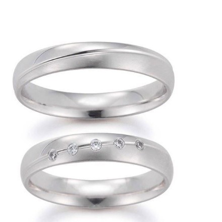 Gifteringer i hvitt gull 14 kt, 4 mm. GERSTNER - 20086 Gifteringer i hvitt gull 14 kt, 4 mm. GERSTNER - 20086