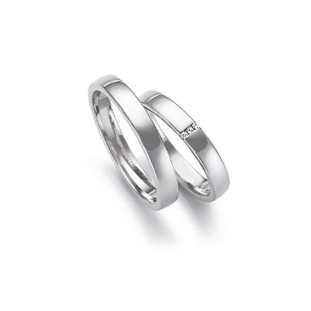 Gifteringer i hvitt gull 14 kt, 3.5 mm. GERSTNER - 20349 Gifteringer i hvitt gull 14 kt, 3.5 mm. GERSTNER - 20349