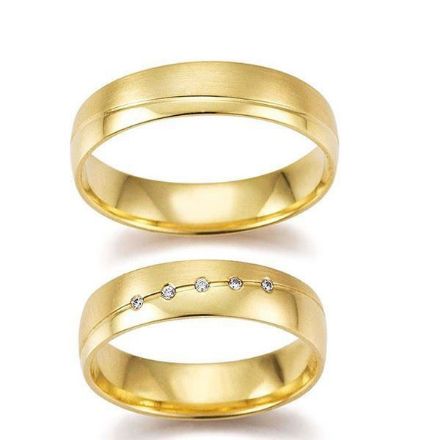 Gifteringer i gult gull 14 kt, 5 mm. GERSTNER - 28263 Gifteringer i gult gull 14 kt, 5 mm. GERSTNER - 28263