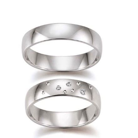 Gifteringer i hvitt gull 14 kt, 5 mm. GERSTNER - 28264 Gifteringer i hvitt gull 14 kt, 5 mm. GERSTNER - 28264