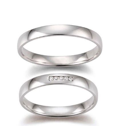 Gifteringer i hvitt gull 14 kt, 3 mm. GERSTNER - 28265 Gifteringer i hvitt gull 14 kt, 3 mm. GERSTNER - 28265