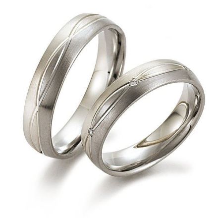 Gifteringer i palladium 500 & hvitt gull 9 kt, 5 mm. GERSTNER - 128340 Gifteringer i palladium 500 & hvitt gull 9 kt, 5 mm. GERSTNER - 128340