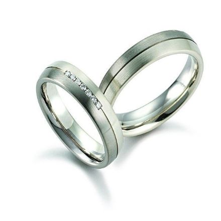 Gifteringer i palladium 500 & hvitt gull 9 kt, 5 mm. GERSTNER - 128346 Gifteringer i palladium 500 & hvitt gull 9 kt, 5 mm. GERSTNER - 128346