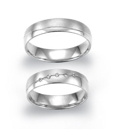 Gifteringer i hvitt gull 14 kt, 5 mm. GERSTNER - 282630 Gifteringer i hvitt gull 14 kt, 5 mm. GERSTNER - 282630