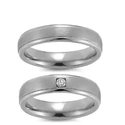 Gifteringer i hvitt gull 14 kt, 5 mm. GERSTNER - 209910 Gifteringer i hvitt gull 14 kt, 5 mm. GERSTNER - 209910