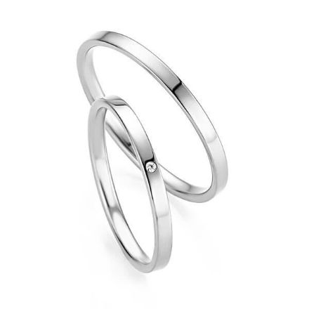 Gifteringer i hvitt gull 9 kt, 2.5 mm. BASIC SLIM - 148043090 Gifteringer i hvitt gull 9 kt, 2.5 mm. BASIC SLIM - 148043090