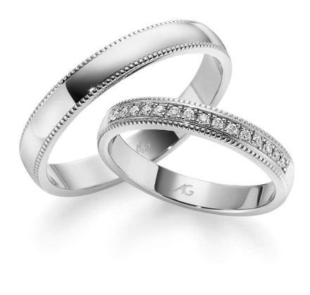 Gifteringer i hvitt gull 14 kt, 3.5 mm. GERSTNER - 28708 Gifteringer i hvitt gull 14 kt, 3.5 mm. GERSTNER - 28708