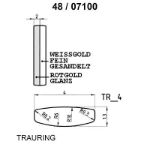 Skisse av hvitt og rødt gull 14 kt, 4 mm. Smart line - 48070100