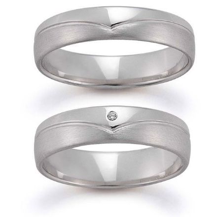 Gifteringer i hvitt gull 14 kt, 5 mm. GERSTNER - 28072 Gifteringer i hvitt gull 14 kt, 5 mm. GERSTNER - 28072