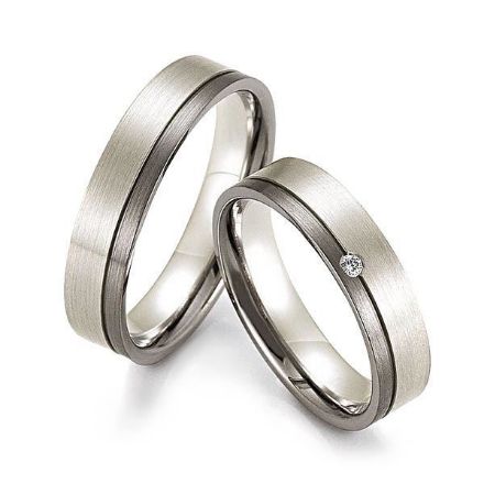 Gifteringer i palladium 500 & hvitt gull 9 kt, 5 mm. GERSTNER - 128210 Gifteringer i palladium 500 & hvitt gull 9 kt, 5 mm. GERSTNER - 128210