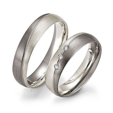 Gifteringer i palladium 500 & hvitt gull 9 kt, 5 mm. GERSTNER - 128211 Gifteringer i palladium 500 & hvitt gull 9 kt, 5 mm. GERSTNER - 128211