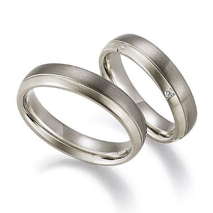 Gifteringer i palladium 500 & hvitt gull 9 kt, 5 mm. GERSTNER - 128209 Gifteringer i palladium 500 & hvitt gull 9 kt, 5 mm. GERSTNER - 128209