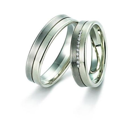 Gifteringer i palladium 500 & hvitt gull 9 kt, 5 mm. GERSTNER - 128348 Gifteringer i palladium 500 & hvitt gull 9 kt, 5 mm. GERSTNER - 128348