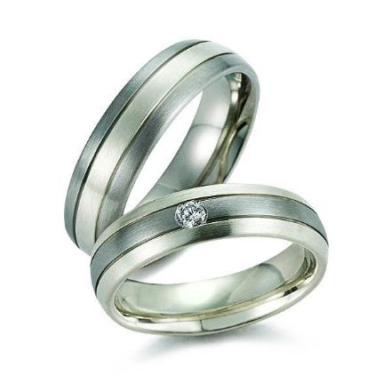 Gifteringer i palladium 500 & hvitt gull 9 kt, 6 mm. GERSTNER - 128352 Gifteringer i palladium 500 & hvitt gull 9 kt, 6 mm. GERSTNER - 128352