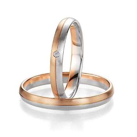 Gifteringer i hvitt & rødt gull 9 kt, 3 mm. BASIC LIGHT - 14805649 Gifteringer i hvitt & rødt gull 9 kt, 3 mm. BASIC LIGHT - 14805649