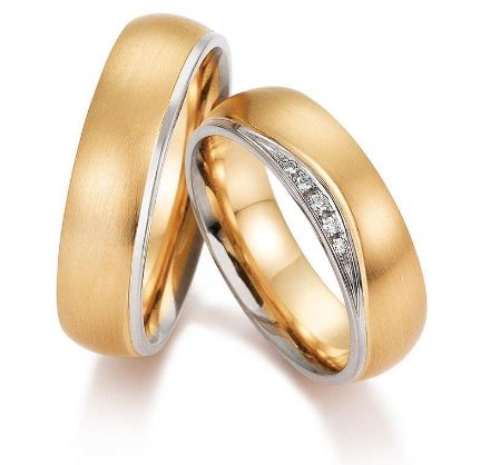 Gifteringer i hvitt & rosé gull 14kt, 6 mm. GERSTNER - 28370 Gifteringer i hvitt & rosé gull 14kt, 6 mm. GERSTNER - 28370