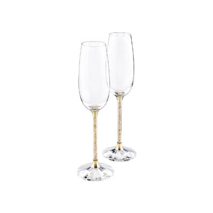 Swarovski. Crystalline Toasting Flutes, Gold Tone (Set of 2) - 5102143 Swarovski. Crystalline Toasting Flutes, Gold Tone (Set of 2) - 5102143