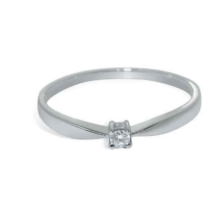 Diamantring i hvitt gull med 0,03 ct W-Si - COC00552h Diamantring i hvitt gull med 0,03 ct W-Si - COC00552h