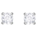 Swarovski øredobber Attract Round Pierced Earrings, White, Rhodium plated - 5408436