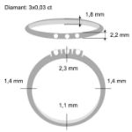 Diamantring Iselin med 3x0,03 ct TW-Si-8503030