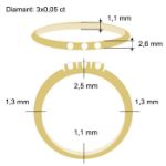 Diamantring Iselin med 3x0,05 ct TW-Si-85030500