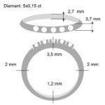 Diamantring Iselin med 5x0,15 ct TW-Si-8505015