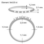 Diamantring Iselin med 5x0,03 ct TW-Si-850503