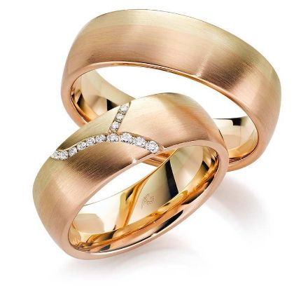 Gifteringer i rødt & rosé & gult gull 14 kt, 7 mm. GERSTNER -28603 Gifteringer i rødt & rosé & gult gull 14 kt, 7 mm. GERSTNER -28603