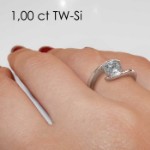 Enstens diamantring med 1,00 ct i 14kt gull. TW-Si. -18015100