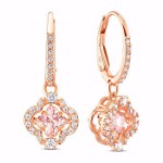 Swarovski Sparkling Dance Clover Pierced Earrings, Pink, Rose-gold tone plated øredobbe - 5516477/5604198