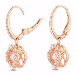 Swarovski Sparkling Dance Clover Pierced Earrings, Pink, Rose-gold tone plated øredobbe - 5516477/5604198