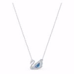 Swarovski smykke Dancing Swan Necklace, Blue, Rhodium plated - 5533397