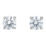 Swarovski øredobber Attract Round Pierced Earrings, White, Rhodium plated - 5408436