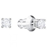 Swarovski øredobber Attract Round Pierced Earrings, White, Rhodium plated - 5408436