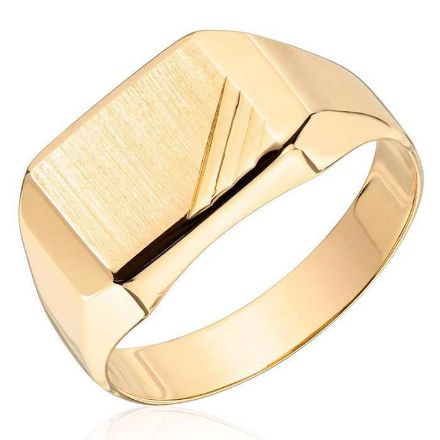 Signetring til herre i gult gull 3,5 mm - 56501 Signetring til herre i gult gull 3,5 mm - 56501
